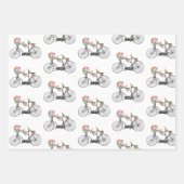 Romantische Vintage Blume und Vögel Geschenkpapier Set (Vorderseite)