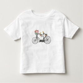 Romantische Vintage Blume und Vögel Kleinkind T-shirt