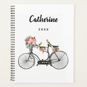 Romantische Vintage Blume und Vögel Planer