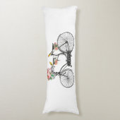 Romantische Vintage Blume und Vögel Seitenschläferkissen (Vorderseite Vertikal)