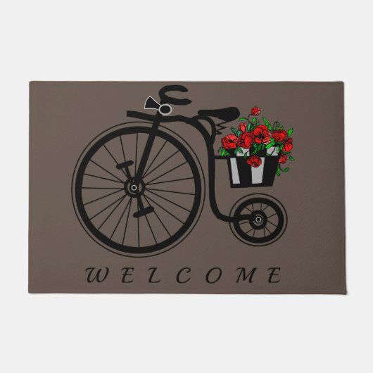 Romantische Vintage Blume - Willkommen - Fußmatte (Vorderseite)