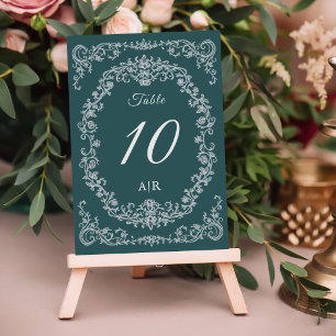 Romantische Vintage-Blumen-Hochzeitstisch-Nummernk Tischnummer