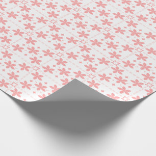 Romantische Vintage-Blumen-Karo-Rosa-Blüten Geschenkpapier