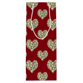 Romantische Vintage Blumenherzen Geschenktüte Für Weinflaschen (Rückseite)