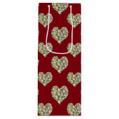 Romantische Vintage Blumenherzen Geschenktüte Für Weinflaschen (Vorderseite)