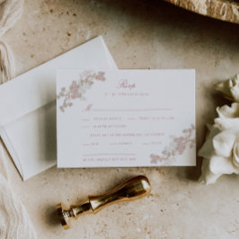 Romantische Vintage Blütenhochzeit RSVP Karte