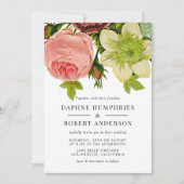Romantische Vintage botanische Hochzeit Einladung (Vorderseite)