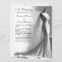 Romantische Vintage Bridal Sketch Hochzeit Einladu