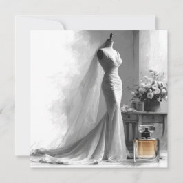 Romantische Vintage Bridal Sketch Hochzeit Einladu Einladung