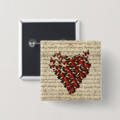 Romantische Vintage butterfies Button (Vorne & Hinten)