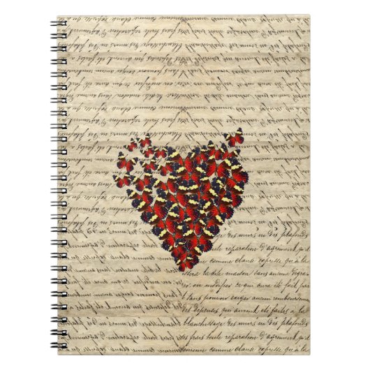 Romantische Vintage butterfies Notizblock (Vorderseite)