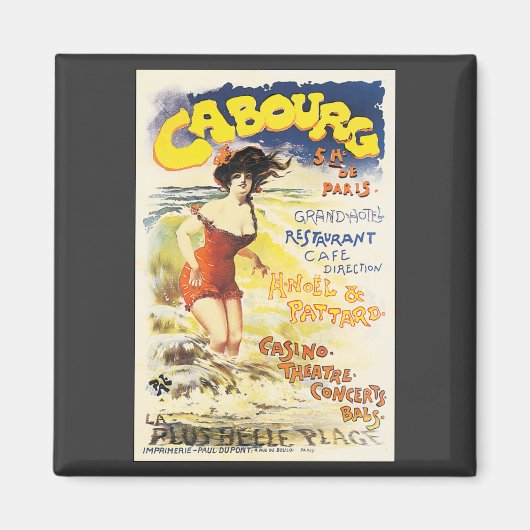 Romantische Vintage Cabourg Reisetoster Magnet (Vorne)