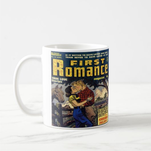 Romantische Vintage Comic Book Design Kaffee Tasse (Links)