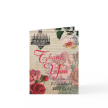 Romantische Vintage Ephemera Floral Vielen Dank