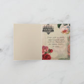 Romantische Vintage Ephemera Floral Vielen Dank Dankeskarte (Innenseite)