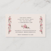 Romantische Vintage Feminine Roses Roses Visitenkarte (Rückseite)