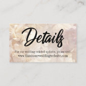 Romantische, Vintage, florale-Karte Visitenkarte (Rückseite)