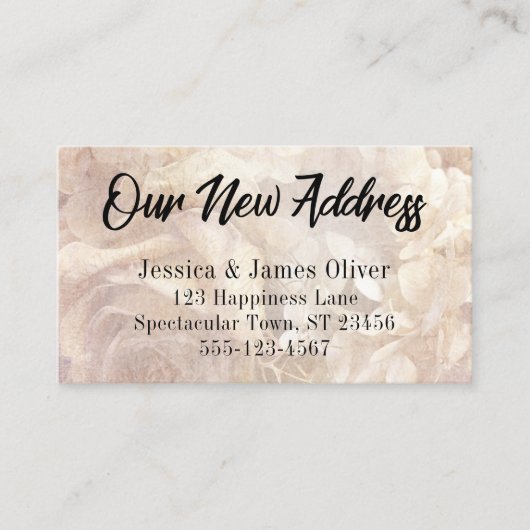 Romantische, Vintage, florale neue Adressbucheinga Begleitkarte (Vorderseite)