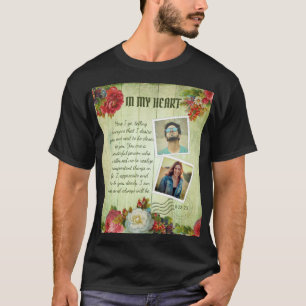 Romantische Vintage-Fotocollage-Liebensbotschaft T-Shirt