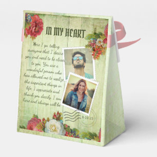 Romantische Vintage-Fotocollage-Liebesbotschaft Geschenkschachtel