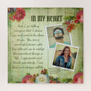 Romantische Vintage-Fotocollage-Liebesbotschaft Puzzle