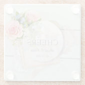 Romantische Vintage Frühlingsfest Blume bearbeitba Glasuntersetzer (Rückseite)