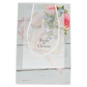 Romantische Vintage Frühlingsfest Blume bearbeitba Mittlere Geschenktüte (Rückseite)