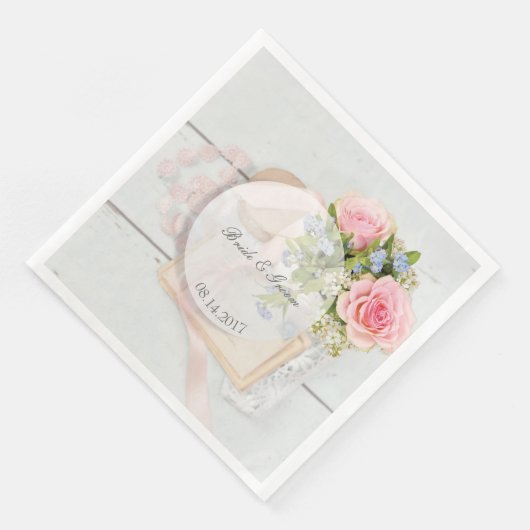 Romantische Vintage Frühlingsfest Blume bearbeitba Serviette (Ecke)