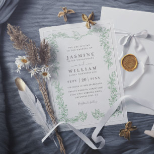 Romantische Vintage-Garten Hochzeit Elegant Modern Einladung