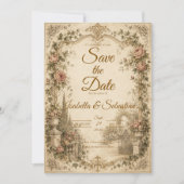 Romantische Vintage-Gartenhochzeit Save The Date (Vorderseite)