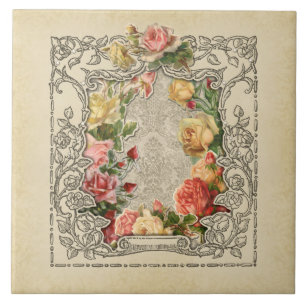 Romantische Vintage geschnitzte Rosen Fliese