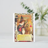 Romantische Vintage Hexe Postkarte (Stehend Vorderseite)