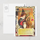 Romantische Vintage Hexe Postkarte (Vorne/Hinten)