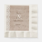 Romantische Vintage Hochzeit Serviette (Vorderseite)