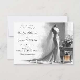 Romantische Vintage-Hochzeitsankündigung Save the Date