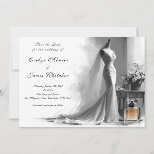 Romantische Vintage-Hochzeitsankündigung Save the Date