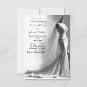 Romantische Vintage-Hochzeitsankündigung Save the Date