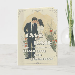 Romantische Vintage-Hochzeitspaar-Kunstkarte Karte