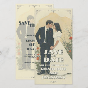 Romantische Vintage-Hochzeitspaar-Kunstkarten