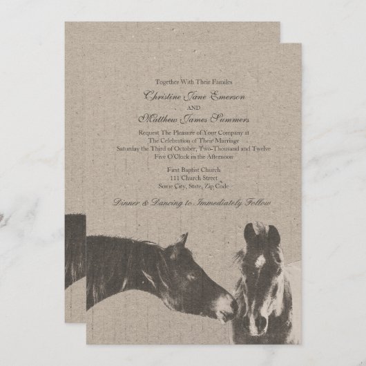 Romantische Vintage Hochzeitsreise Einladung (Vorne/Hinten)