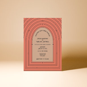 Romantische Vintage Inspirierte Arch Mute Coral We Einladung