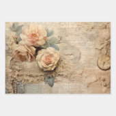 Romantische Vintage Inspirierte Rosa Geschenkpapier Set (Vorderseite 3)