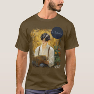 Romantische Vintage-Kunst eines lesenden Jungen T-Shirt