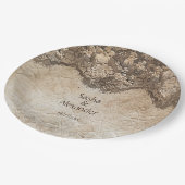 Romantische Vintage Landspitze Pappteller (Schrägansicht)