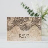 Romantische Vintage Landspitze RSVP Karte (Stehend Vorderseite)