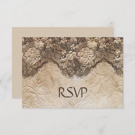 Romantische Vintage Landspitze RSVP Karte (Vorne/Hinten)