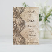Romantische Vintage Landspitze Save The Date (Stehend Vorderseite)