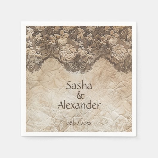 Romantische Vintage Landspitze Serviette (Vorderseite)