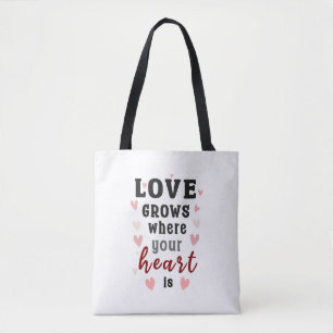 Romantische Vintage Liebe wächst dort, wo Ihr Herz Tasche