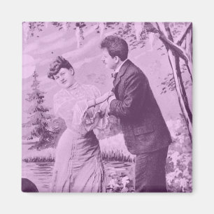 Romantische Vintage Liebhaber auf dem Schiff Magnet
